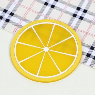 Keuken Accessoires 2 Pcs Fruit Siliconen Cup Coaster Groente Stijl Hittebestendige Placemat Fruit Drankje Tafel Mat Keuken Gadget citroen