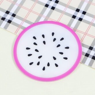 Keuken Accessoires 2 Pcs Fruit Siliconen Cup Coaster Groente Stijl Hittebestendige Placemat Fruit Drankje Tafel Mat Keuken Gadget Dragon fruit