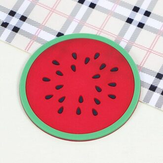Keuken Accessoires 2 Pcs Fruit Siliconen Cup Coaster Groente Stijl Hittebestendige Placemat Fruit Drankje Tafel Mat Keuken Gadget watermeloen