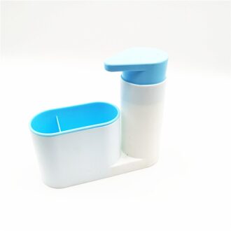 Keuken Accessoires Badkamer Zeepdispenser Fles Opbergdoos Withtank Spons Borstel Houder Rack Keuken Gadgets 2 grids blauw