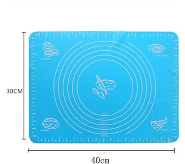 Keuken Accessoires Non-stick Siliconen Matten Bakken Taart Tools Vel Pizza Deeg Maker Houder Gebak Kookgerei Bakvormen blauw L