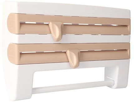 Keuken Accessoires Opslag En Orde Vershoudfolie Opbergrek Met Blade Snijden Voedsel Dispenser Folie Papier Handdoekenrek khaki