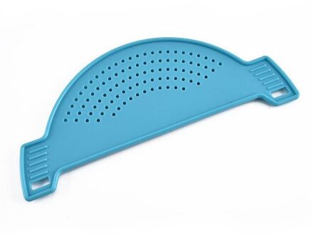 Keuken Accessoires Plastic Afvoer Mand Wassen Rijst Filter Lekvrij Baffle Trechter Voor Potten Keuken Gadget Pot Side Afdruiprek Blauw