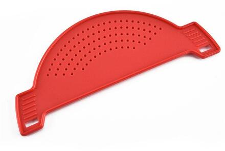 Keuken Accessoires Plastic Afvoer Mand Wassen Rijst Filter Lekvrij Baffle Trechter Voor Potten Keuken Gadget Pot Side Afdruiprek Rood