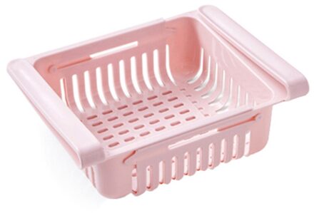 Keuken Accessoires Pull-Out Koelkast Opbergdoos Organisatoren Keuken Houder Voedsel Organizer Badkamer Accessoires Organizer roze