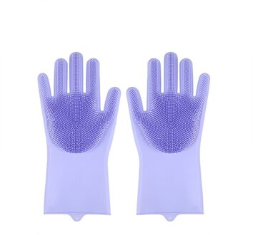 Keuken Accessoires Reinigingsborstel Afwassen Magic Silicone Handschoenen Fruit Groente Bestek Keukengerei Borstels Keuken Gadgets Paars