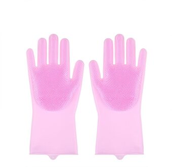 Keuken Accessoires Siliconen Handschoenen Reinigingsborstel Afwassen Fruit Groente Bestek Keukengerei Borstels Gereedschap Keuken Gadgets licht roze