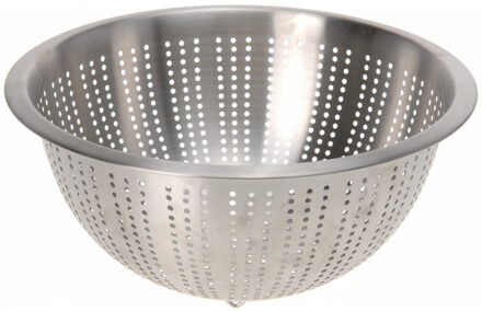 Keuken afgieten Vergiet - zilver - RVS - Dia 28 x H13 cm