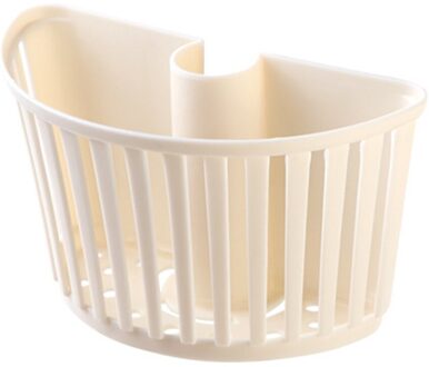 Keuken Afvoer Mand Gesp Sprinkler Buis Plastic Opknoping Mand Huishouden Keuken Benodigdheden Kraan Spons Puin Opbergrek Beige