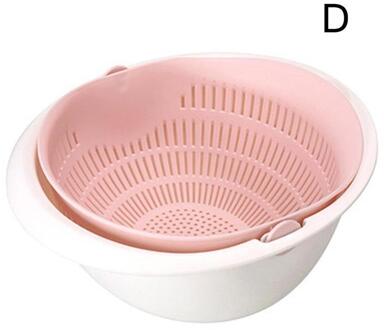 Keuken Afvoer Mand Kom Rijst Wassen Vergiet Manden Zeef Fruit Groenten Dubbele Afvoer Opslag Noedels Mand Kitch K5U7