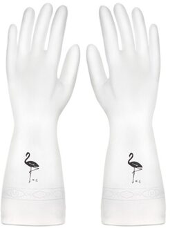 Keuken Afwas Handschoenen Huishouden Afwassen Handschoenen Rubberen Handschoenen Voor Wassen Kleren Schoonmaken Handschoenen Voor Gerechten flamingo / M