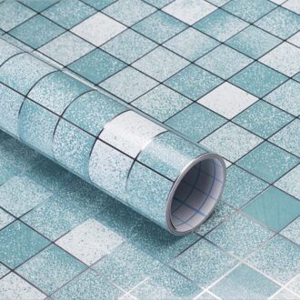 Keuken Anti-olie Muursticker Mozaïek Vinyl Stickers Muraux Badkamer Tegel Waterdicht Decoratieve Film Meubels PVC Stickers Decor blauw
