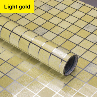 Keuken Anti-olie Muursticker Mozaïek Vinyl Stickers Muraux Badkamer Tegel Waterdicht Decoratieve Film Meubels PVC Stickers Decor licht goud
