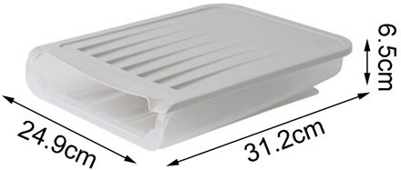 Keuken Auto Scrolling Ei Opslag Houder Ei Opbergrek Koelkast Voedsel Spaarders Thuis Plastic Space Saver Organizer Container licht grijs