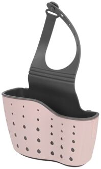 Keuken Badkamer Droogrek Sink Spons Houder Organizer Opknoping Mand Tas Scrubbers Zeep Opbergrek roze