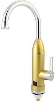 Keuken Badkamer Instant Verwarming Water Kraan Draaibaar 220V Elektrische Boiler Water Tap Met Led Temperatuur Display goud