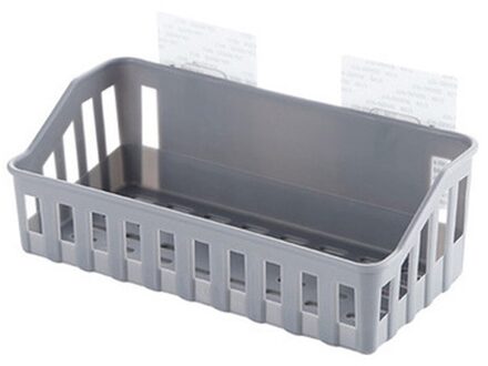 Keuken Badkamer Muur Opslag Plank Opknoping Rack Hoek Mand Houder Organizer Boite De Rangement Opbergdoos Organizer licht grijs