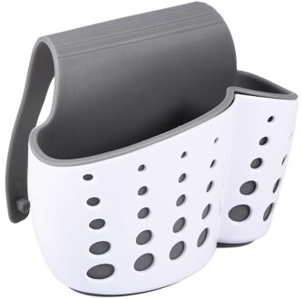 Keuken Badkamer Opknoping Mand Opslag Dikkere Dubbele Wastafel Pouch Afvoer Spons Houder Gadget Organizer Rekken (Wit)