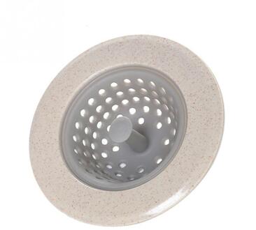 Keuken/Badkamer Siliconen Sink Filter Scherm Afvoerputje Haar Stopper Hand Sink Plug Bad Catcher Sink Zeef Tool Beige