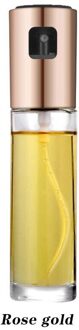 Keuken Bakken Olie Kok Olie Spray Lege Fles Azijn Fles Olie Dispenser Koken Tool Salade Bbq Koken Glas Olie Spuit roos goud