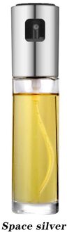 Keuken Bakken Olie Kok Olie Spray Lege Fles Azijn Fles Olie Dispenser Koken Tool Salade Bbq Koken Glas Olie Spuit ruimte zilver