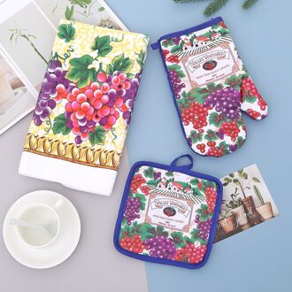 Keuken Bakken Oven Handschoenen Set Zonnebloem Hittebestendige Mat Placemat Warmte Isolatie Handschoenen Thee Handdoek Set g04