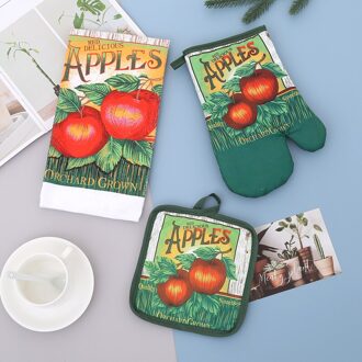 Keuken Bakken Oven Handschoenen Set Zonnebloem Hittebestendige Mat Placemat Warmte Isolatie Handschoenen Thee Handdoek Set g05