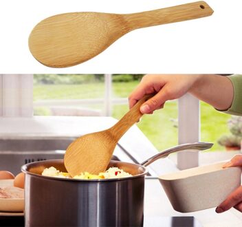 Keuken Bamboe Lepel Spatel Houten Gebruiksvoorwerpen Koken Lepel Gereedschap sales #25