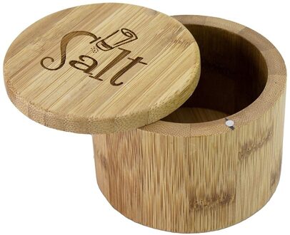 Keuken Bamboe Natuurlijke Zout Shaker Huishoudelijke Spice Fles Met Deksel Opbergdoos Keuken Accessoires Roterende Cover Kruiden Jar