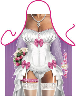 Keuken/BBq schort - dames - cadeau - sexy Bruid - vrijgezellenfeestje