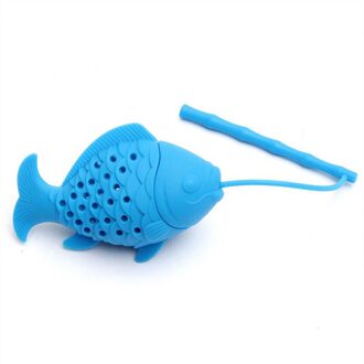 Keuken Benodigdheden Thee Zetgroep Theezeefje Niet Giftig 1 Pcs Theepot Accessoire Vis Vormige Silicone Theezakje Blauw