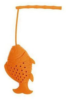 Keuken Benodigdheden Thee Zetgroep Theezeefje Niet Giftig 1 Pcs Theepot Accessoire Vis Vormige Silicone Theezakje Oranje