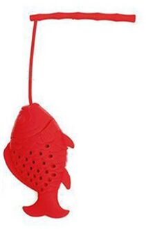 Keuken Benodigdheden Thee Zetgroep Theezeefje Niet Giftig 1 Pcs Theepot Accessoire Vis Vormige Silicone Theezakje Rood
