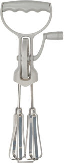 Keuken beslag hand mixer garde - grijs - RVS/Siliconen - 31 cm - Keukengerei - Pannenkoeken bakken