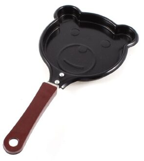 Keuken Cartoon Beer Gezicht Vormige Non Stick Eieren Pancake Koekenpan Zwart Maroon Kleur
