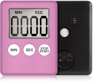 Keuken Countdown Timer 8 Kleuren Super Dunne Lcd Digitale Scherm Kookwekker Koken Tellen Countdown Alarm Magneet Klok TSLM2 roze