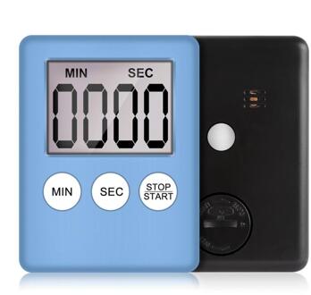 Keuken Countdown Timer Super Dunne Lcd Digitale Scherm Koken Count Up Alarm Magneet Klok Slaap Stopwatch Klok Timer 8 Kleuren licht blauw