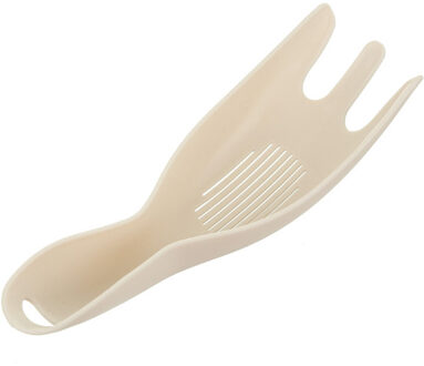Keuken Creatieve Wassen Tool Multifunctionele Rijst Wassen Lepel Wassen Rijst Zeef Niet Kwetsen Hand Huis Spoelbak Voedsel afvoer Rack 02 beige