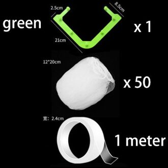 Keuken Driehoekige Drainage Rack, Sink Restjes Filter, Opknoping Afvoer Mand, Anti-Blocking Trechter, draagbare Wegwerp Zeef groen