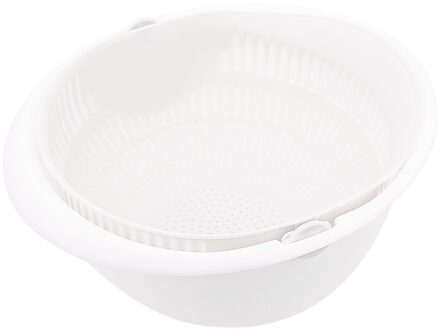 Keuken Dubbele Lagen Afvoer Mand Wassen Zeef Noedels Groenten Fruit Huis Keuken Opslag Kom 01