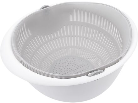 Keuken Dubbele Lagen Afvoer Mand Wassen Zeef Noedels Groenten Fruit Huis Keuken Opslag Kom 02