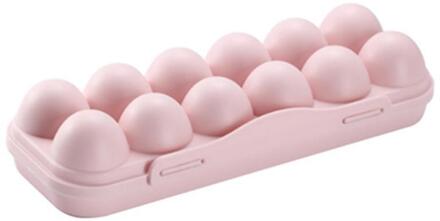 Keuken Ei Lade Houder Ei Opbergdoos Koelkast Scherper Opslag BBQ ShockProof Ei Houder Cover Lock Container Thuis Opslag Roze