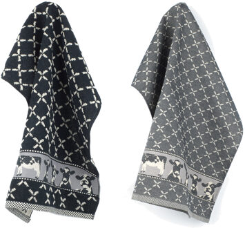 Keuken- en theedoek set Cows Zwart