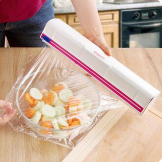 Keuken Folie En Cling Wrap Dispenser Cutter Opslag Conserveermiddel Film Roll Case Met Cutting Blade Keuken Accessoires