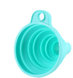 Keuken Food Grade Siliconen Gel Vouwen Trechter Vouwen Telescopische Lange Nek Trechter Vloeibare Vulling Keuken Gereedschap blauw