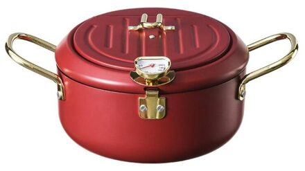 Keuken Frituren Pot Met Deksel En Thermometer Non Stick Tempura Friteuse Rvs Frieten Friteuse Pan rood