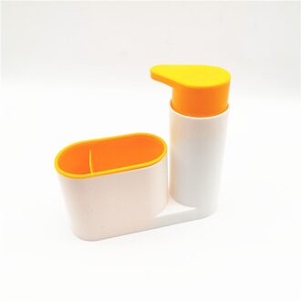 Keuken Gadget Badkamer Zeepdispenser Fles Opbergdoos Withtank Spons Borstel Houder Rack Keuken Accessoires 2 grids oranje