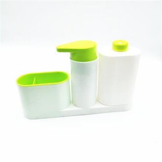 Keuken Gadget Badkamer Zeepdispenser Fles Opbergdoos Withtank Spons Borstel Houder Rack Keuken Accessoires 3 grids groen