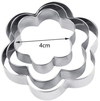 Keuken Gadgets Cookie Fondant Mould Cutter Rvs Biscuit Cutter Bakken Taart Decoreren Dessert Tool Keuken Gereedschap bloem-3stk