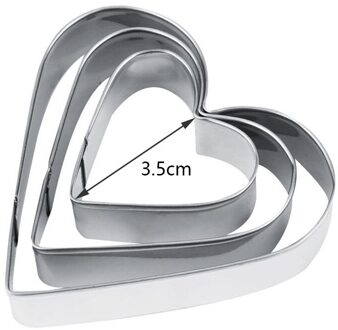 Keuken Gadgets Cookie Fondant Mould Cutter Rvs Biscuit Cutter Bakken Taart Decoreren Dessert Tool Keuken Gereedschap hart-3stk